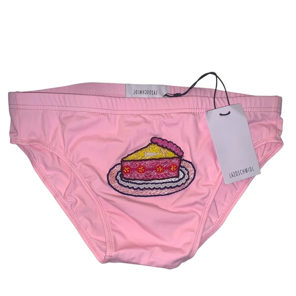 Lazoschmidl Adrian Cake Speedos Pink Embroidered Swim Briefs Small